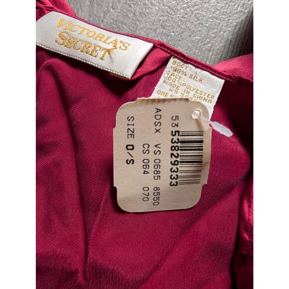 Victorias Secret Red 100% Silk Kimono Robe With Lace Trim Size S/M 100% Silk NWT - Picture 5 of 7